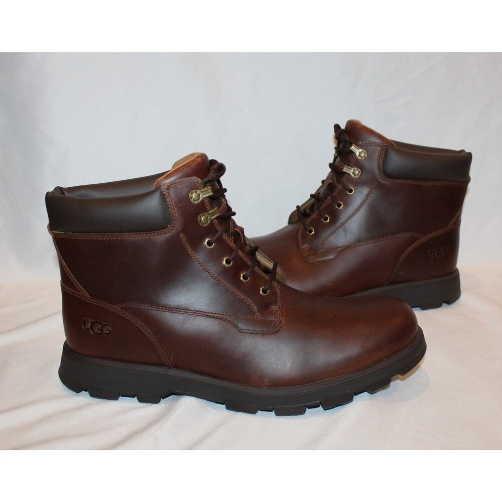 NIB UGG MEN'S WATERPROOF STENTON WORK CASUAL LEATHER BOOTS - Picture 2 of 8